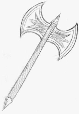 278x399 Pin On Weapons - Axe Drawing