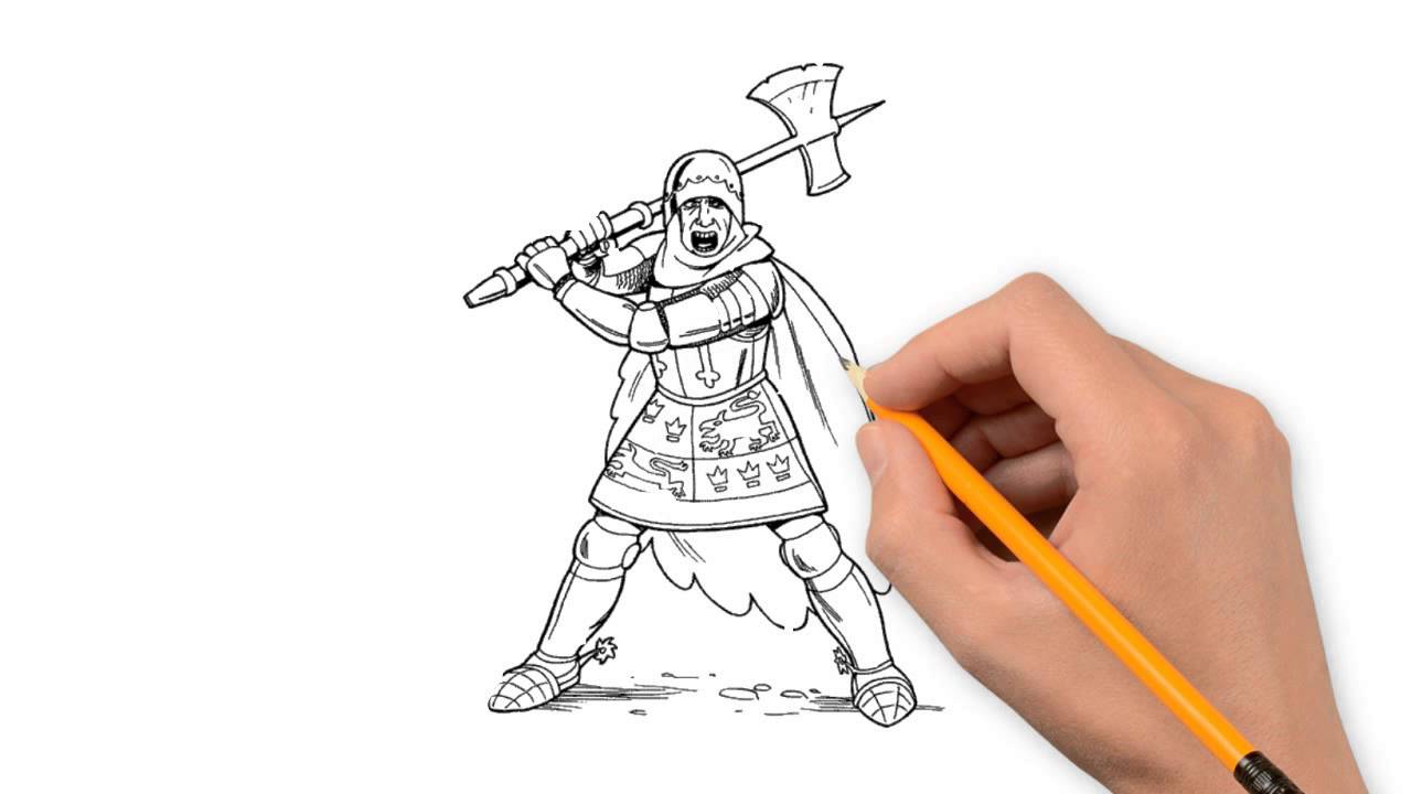 1280x720 Axe Pencil Things To Draw Step - Axe Drawing