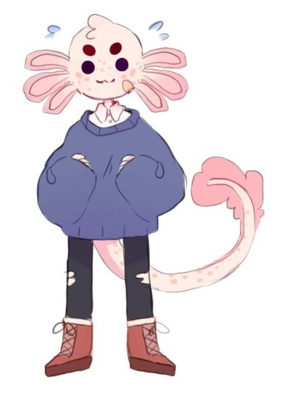 400x568 Chibi Axolotl Tumblr - Axolotl Drawing