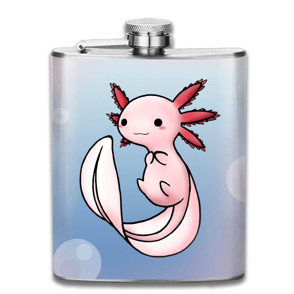 1000x1000 bingzhao axolotl drawing pocket hip flask oz - Axolotl Drawing
