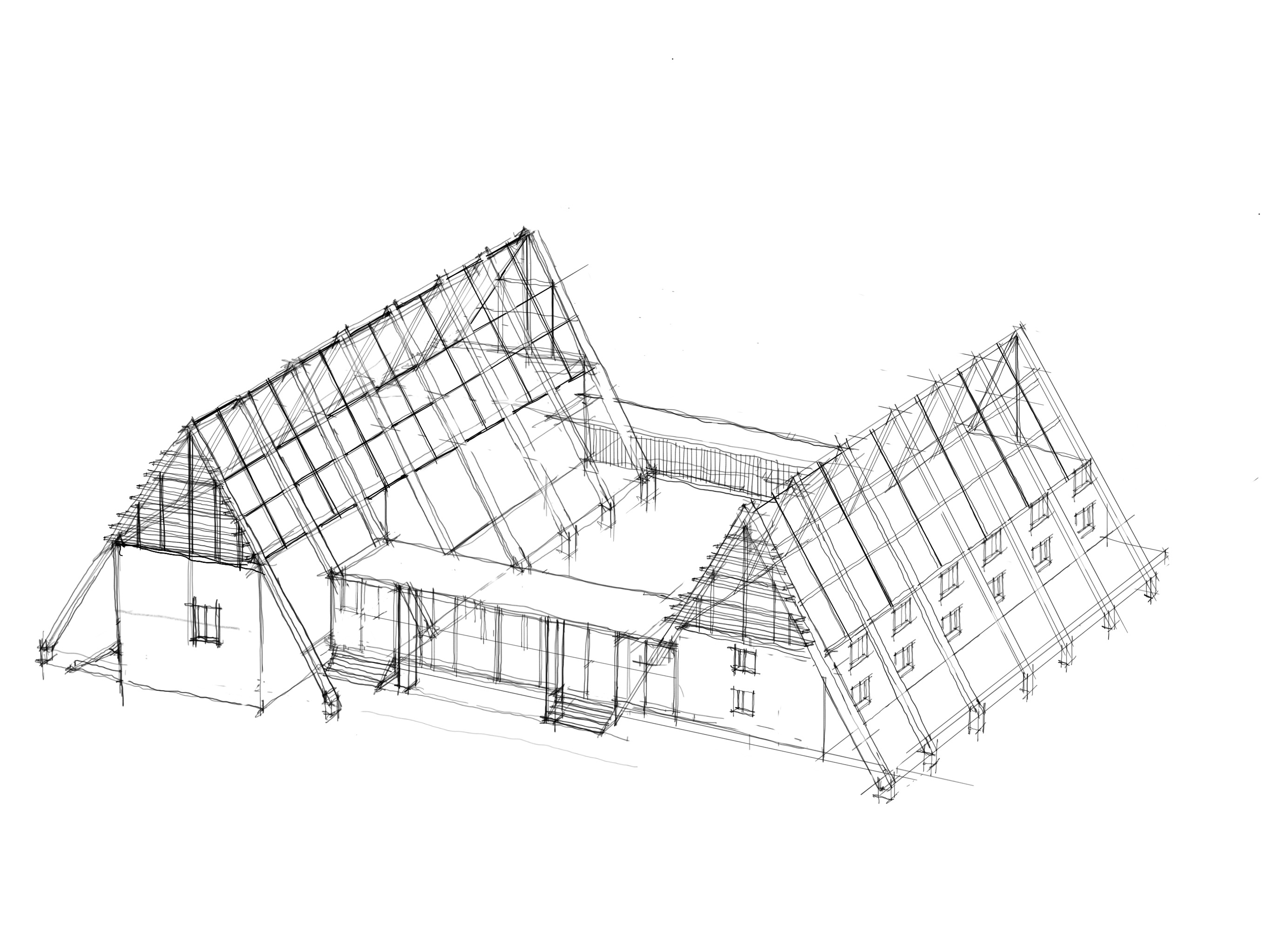 2732x2048 Sketching Early Architectural Renders With Frank Zhang - Axon Drawing