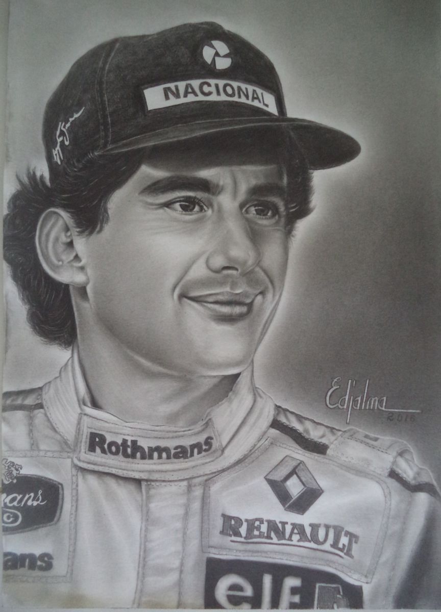864x1200 Ayrton Senna Drawing - Ayrton Senna Drawing