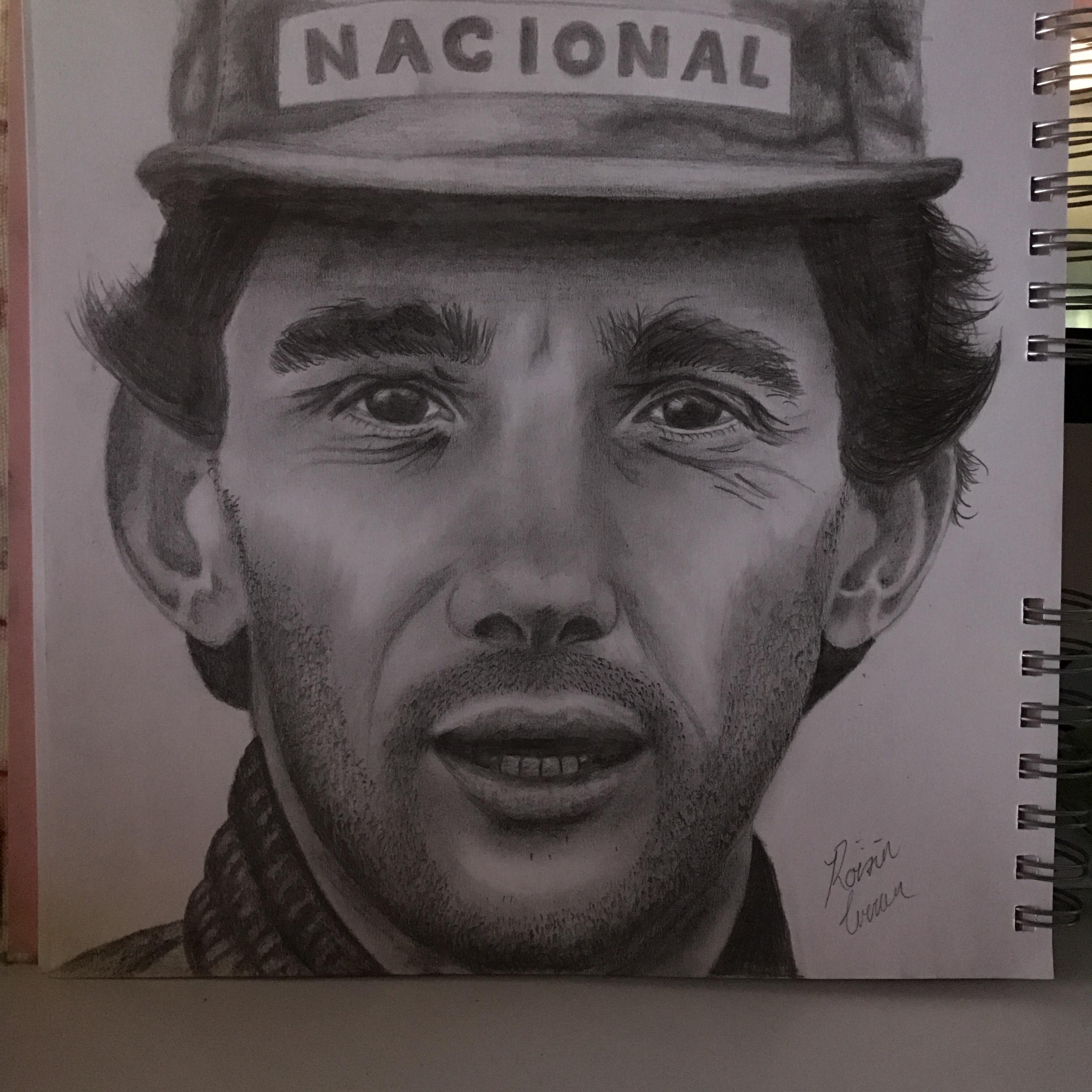 3024x3024 Ayrton Senna Pencil Drawing - Ayrton Senna Drawing