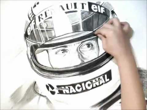 480x360 Racer Ayrton Senna Time Lapse - Ayrton Senna Drawing