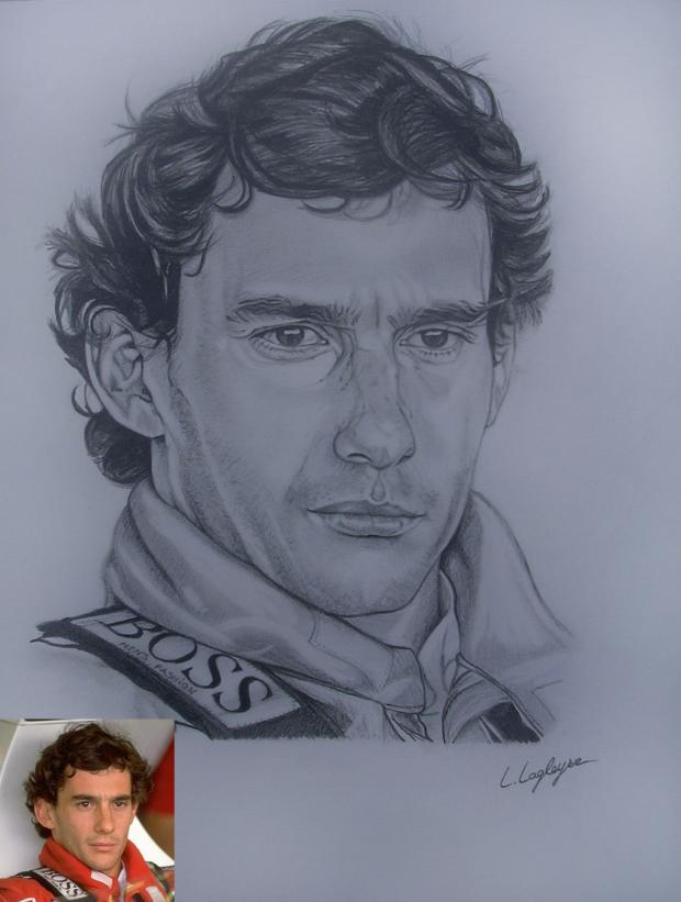 620x821 Ayrton Senna Pencil On Paper - Ayrton Senna Drawing