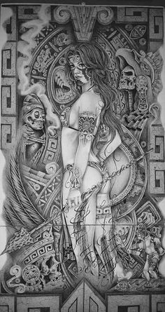 236x445 pin von andrew barajas auf drawings art, aztec art und tattoos - Aztec Art Drawings