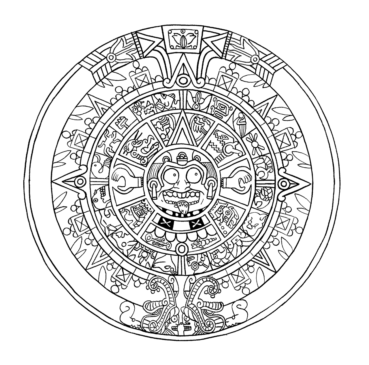 Aztec Calendar Sketch at PaintingValley com Explore collection of