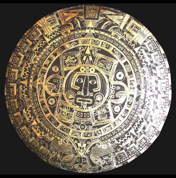 600x607 aztec calendar drawing - Aztec Calendar Drawing