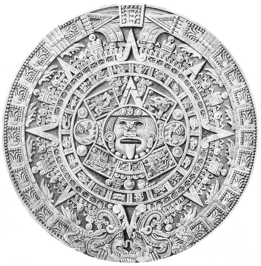 885x900 aztec calendar photograph - Aztec Calendar Drawing