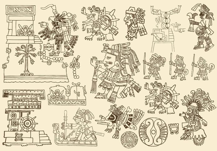 700x490 Antique Aztec Drawings - Aztec Drawings