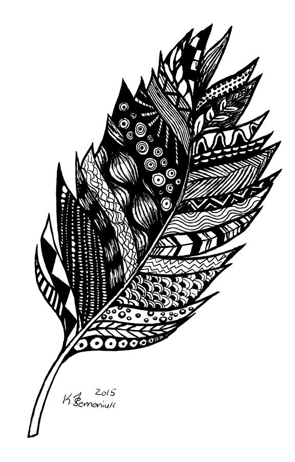 576x900 Aztec Feather Drawing - Aztec Drawings
