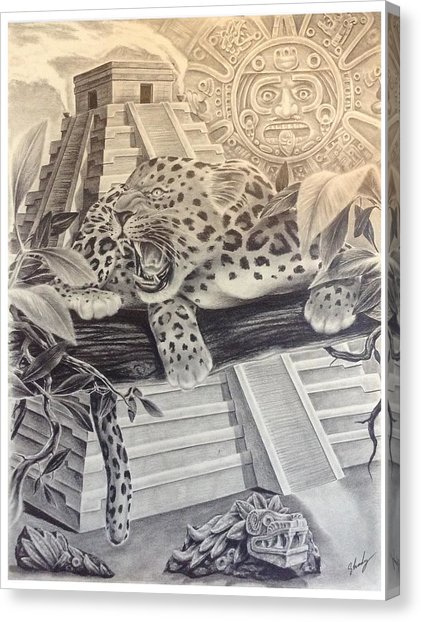 421x622 Aztec Pyramids Canvas Prints - Aztec Pyramid Drawing