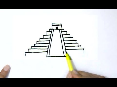480x360 How To Draw Ziggurat Or Mayan Pyramid Step - Aztec Pyramid Drawing
