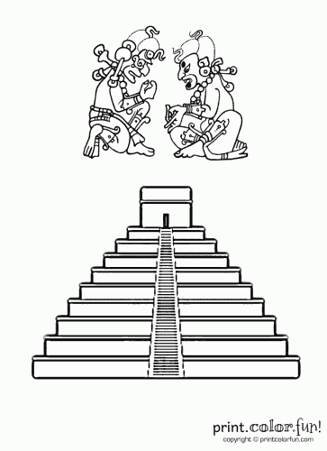 363x500 Mayan Pyramid Let's Draw The Future In Aztec Temple, Food - Aztec Pyramid Drawing