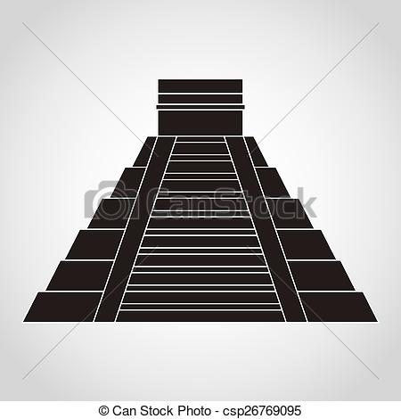 450x470 Pyramid Mexican Piramid Mexican Design, Vector Illustration - Aztec Pyramid Drawing