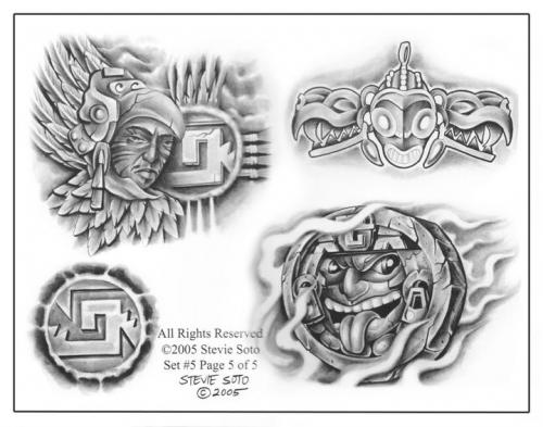 500x393 Aztec Tattoo Designs And Ideas - Aztec Tattoo Drawings