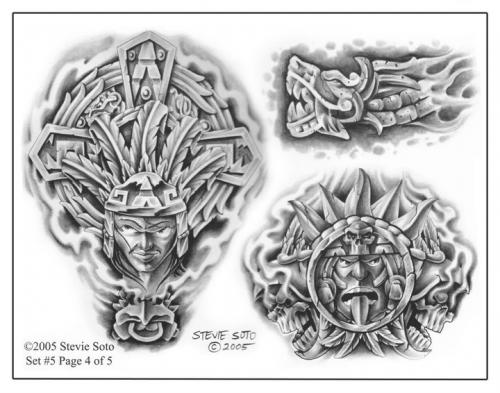 500x393 Aztec Tattoo Designs On Arm - Aztec Tattoo Drawings