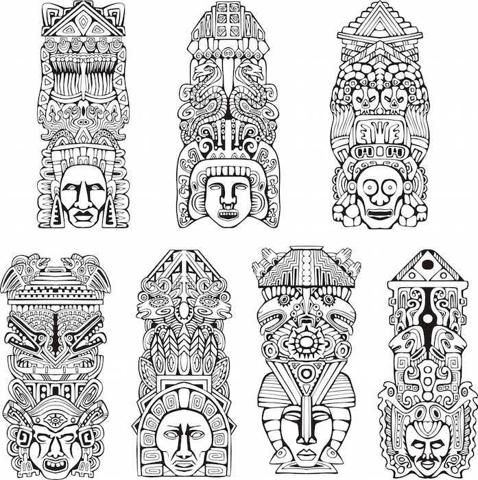 697x700 Aztec Tattoos - Aztec Tattoo Drawings