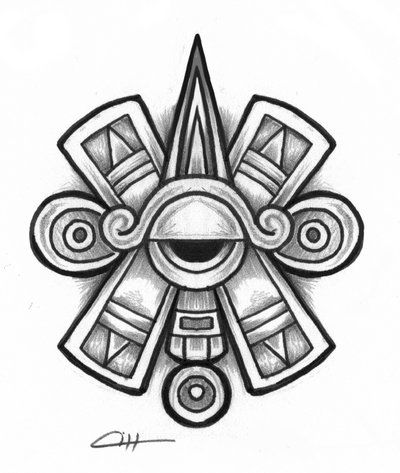 400x473 Simple Ollin Eye Tattoo Design Tattooshunt Tattoo Wishes - Aztec Tattoo Drawings