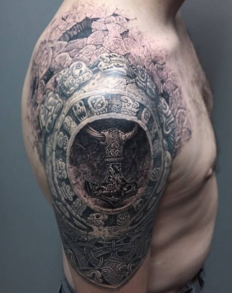 469x590 Best Aztec Tattoos For Girls With Meaning - Aztec Tattoo Drawings