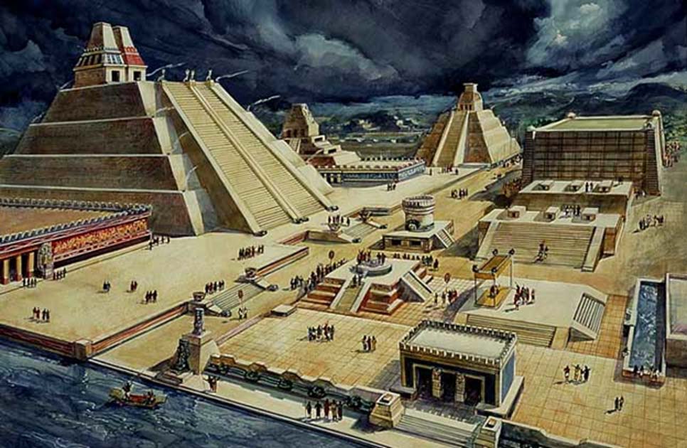 966x630 Aztec Temple, Ball Court And Neck Bones Discovered In The Heart - Aztec Temple Drawing