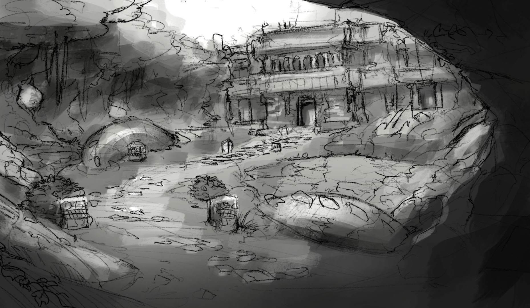 1858x1080 Aztec Temple Alex Karpati - Aztec Temple Drawing