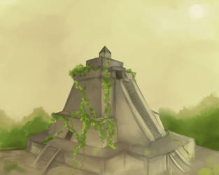 313x250 Aztec Temple Game Concept - Aztec Temple Drawing