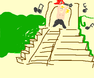 300x250 Aztec Temple To The Gods Of Rock Drawing - Aztec Temple Drawing