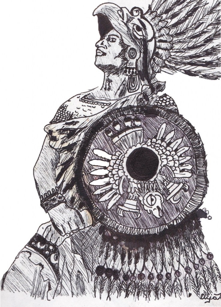 Aztec Warrior Pencil Drawings - Aztec Warrior Drawing. 