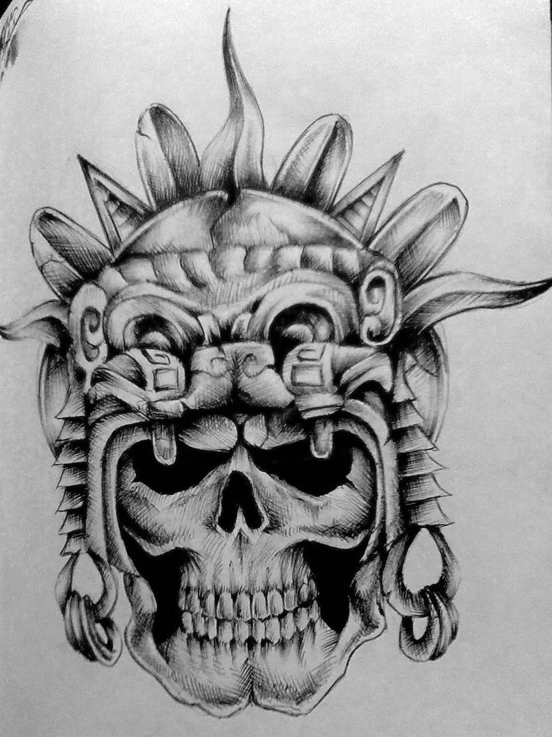 1101x1470 Huge Collection Of 'aztec Skull Drawing' Download More Than - Aztec Warrior Drawing
