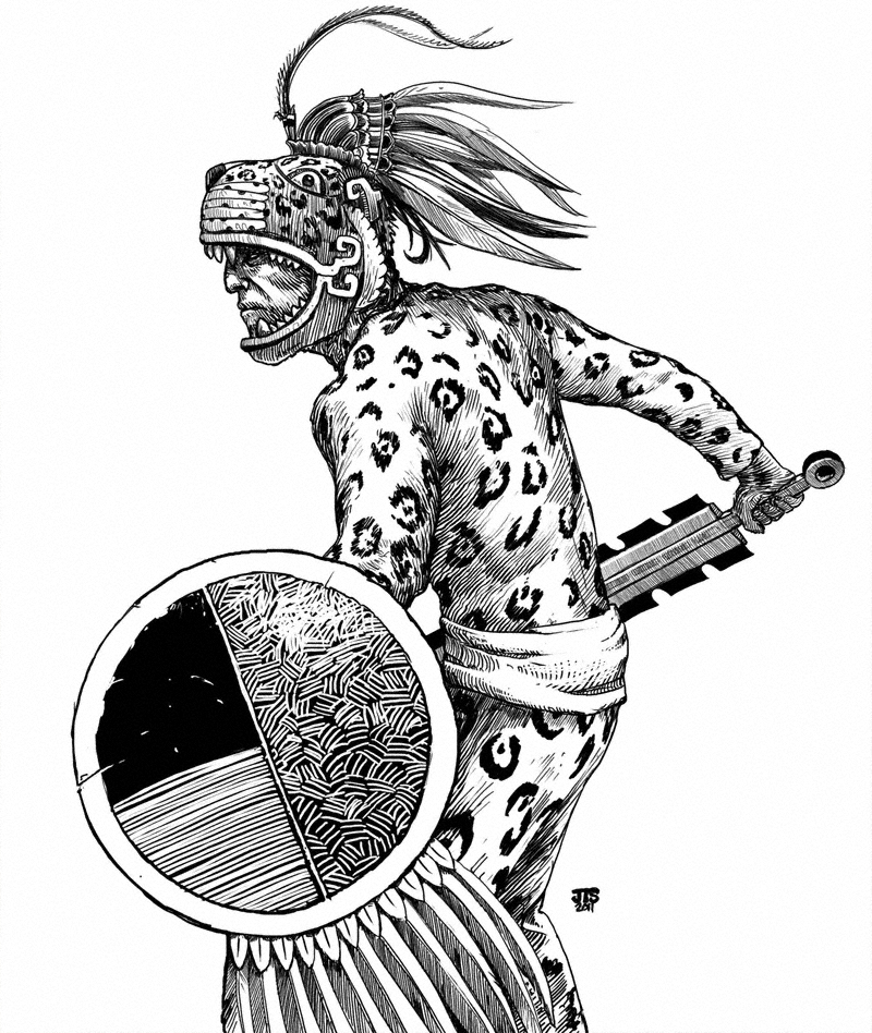 800x948 Jaguar Drawing Aztec For Free Download - Aztec Warrior Drawing