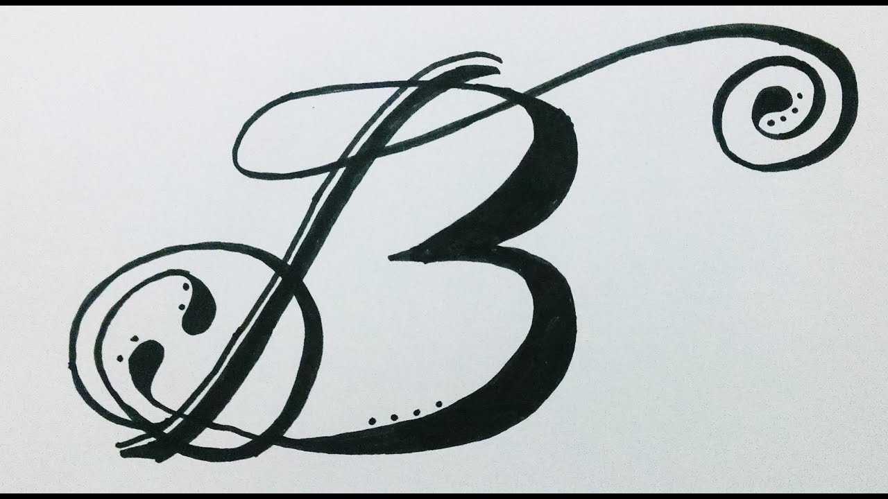 1280x720 How To Drawdesign Alphabet B In Swirled Letterfancy Letter - B Drawing