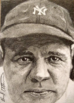 252x350 Babe Ruth Sketch Card - Babe Ruth Drawing