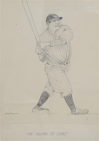 330x470 Ferdie Pacheco Babe Ruth Drawing - Babe Ruth Drawing
