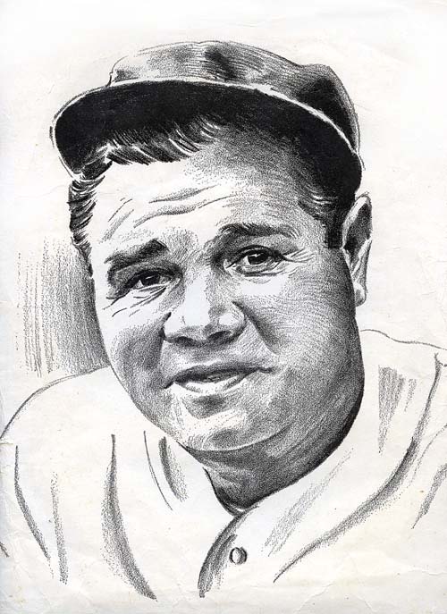 500x687 mrs babe ruth in pensacola frank hardy made my - Babe Ruth Drawing.