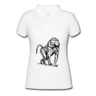 190x190 Baboon Drawing Women's Polo Shirt Spreadshirt - Baboon Drawing