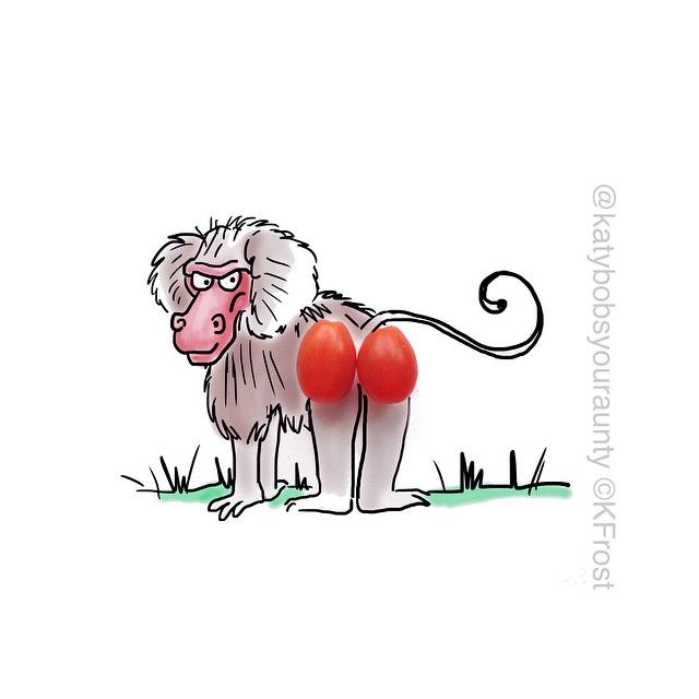 640x640 Bum It's Monday Again - Baboon Drawing