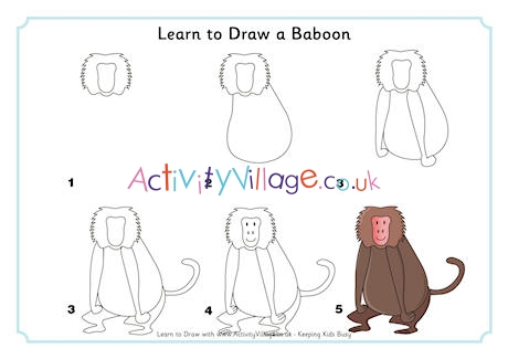460x325 Learn To Draw A Baboon - Baboon Drawing