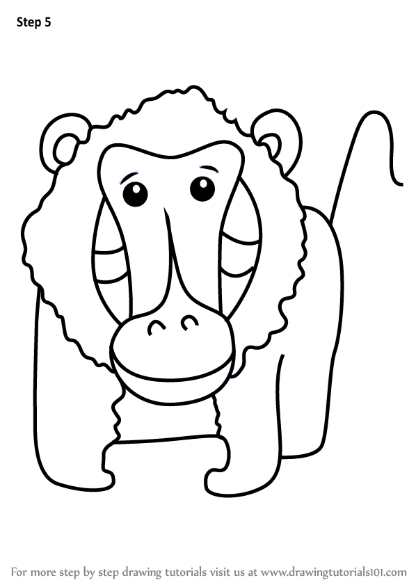 598x844 Step - Baboon Drawing