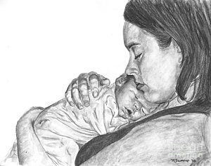 300x237 Baby Mother Drawings - Baby And Mother Drawing