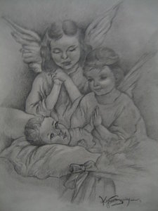 225x300 Baby Angel Drawings Fine Art America - Baby Angel Drawing