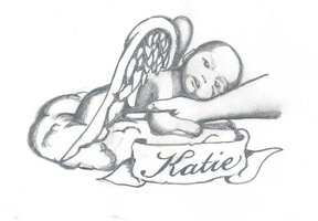 288x200 katie banner and baby angel tattoo design - Baby Angel Drawing