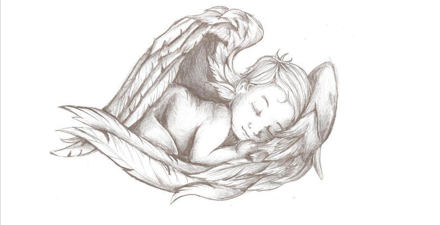900x461 Baby Angel Tattoo Drawings Is Free Hd Wallpaper Baby Angel Tattoo - Baby Angel Drawing