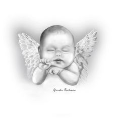 236x236 Drawing Of Sleeping Angel Baby Lauren Eldridge Murray - Baby Angel Drawing