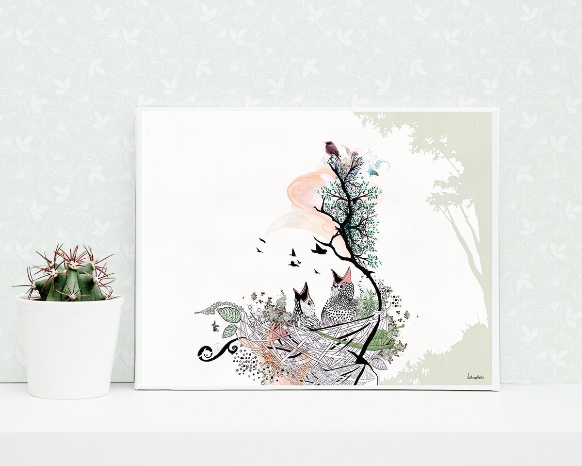 1200x960 baby bird art black ink art bird drawing ink drawing etsy - Baby Bird Drawing