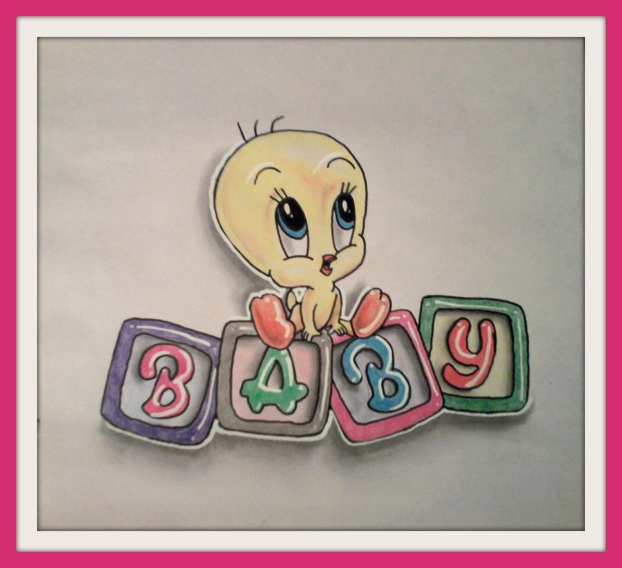 900x823 Tweety Drawing - Baby Blocks Drawing