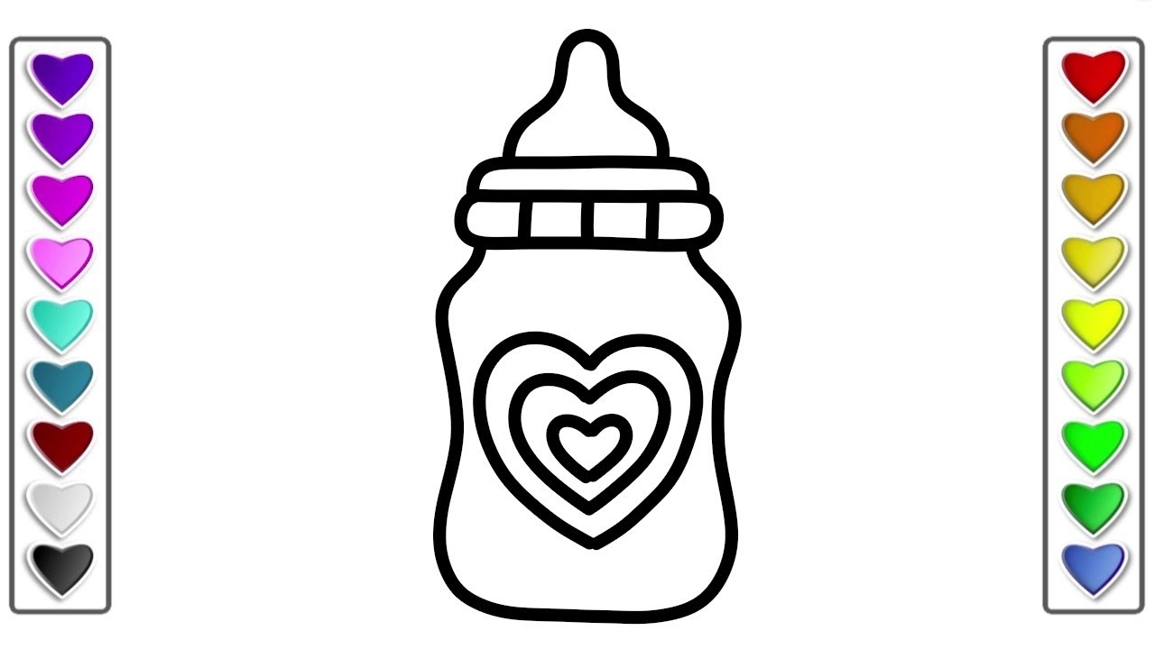 1280x720 Baby Bottle Coloring - Baby Bottle Drawing