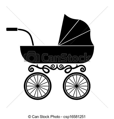 450x470 baby stroller drawing, pram baby carriage - Baby Carriage Drawing