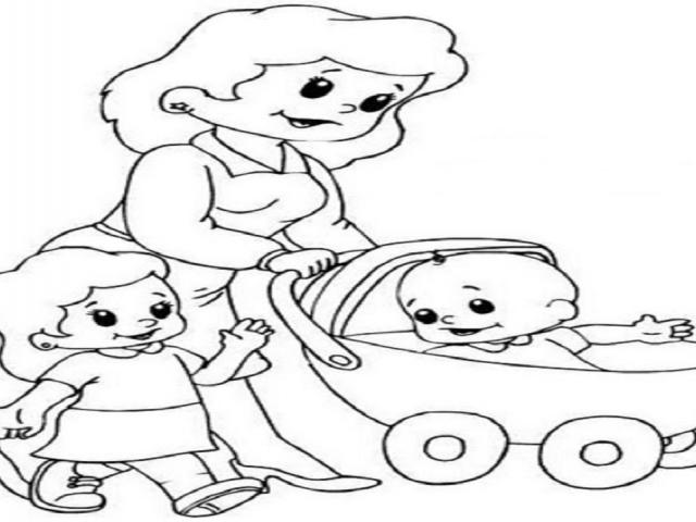 640x480 drawn baby baby carriage - Baby Carriage Drawing