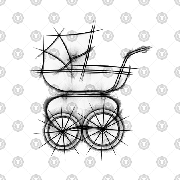 630x630 line drawing baby carriage - Baby Carriage Drawing